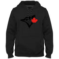 Toronto Blue Jays MLB Bulletin Men Black Express Twill Red Leaf Birdhead Logo Hoodie product image 1, provided for visual