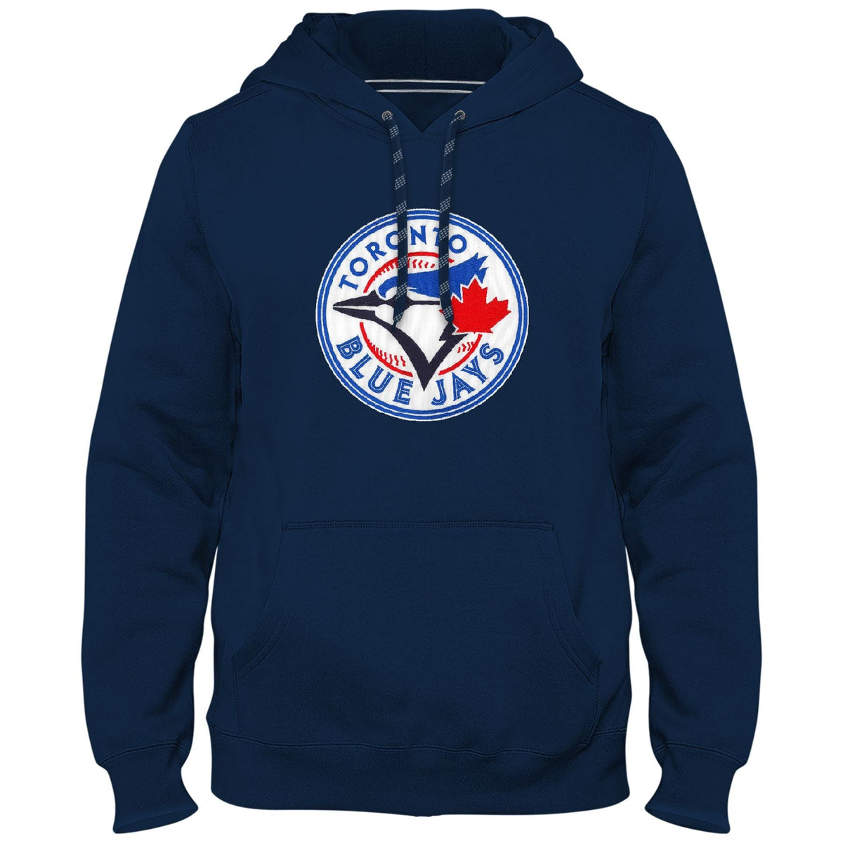 Toronto Blue Jays MLB Bulletin Men Navy Express Twill Logo Hoodie product image 1, provided for visual reference and product