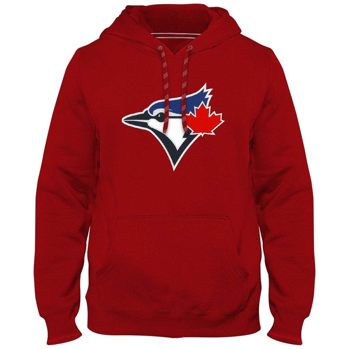 Toronto Blue Jays MLB Bulletin Men Red Express Twill Birdhead Logo Hoodie product image 1, provided for visual reference and