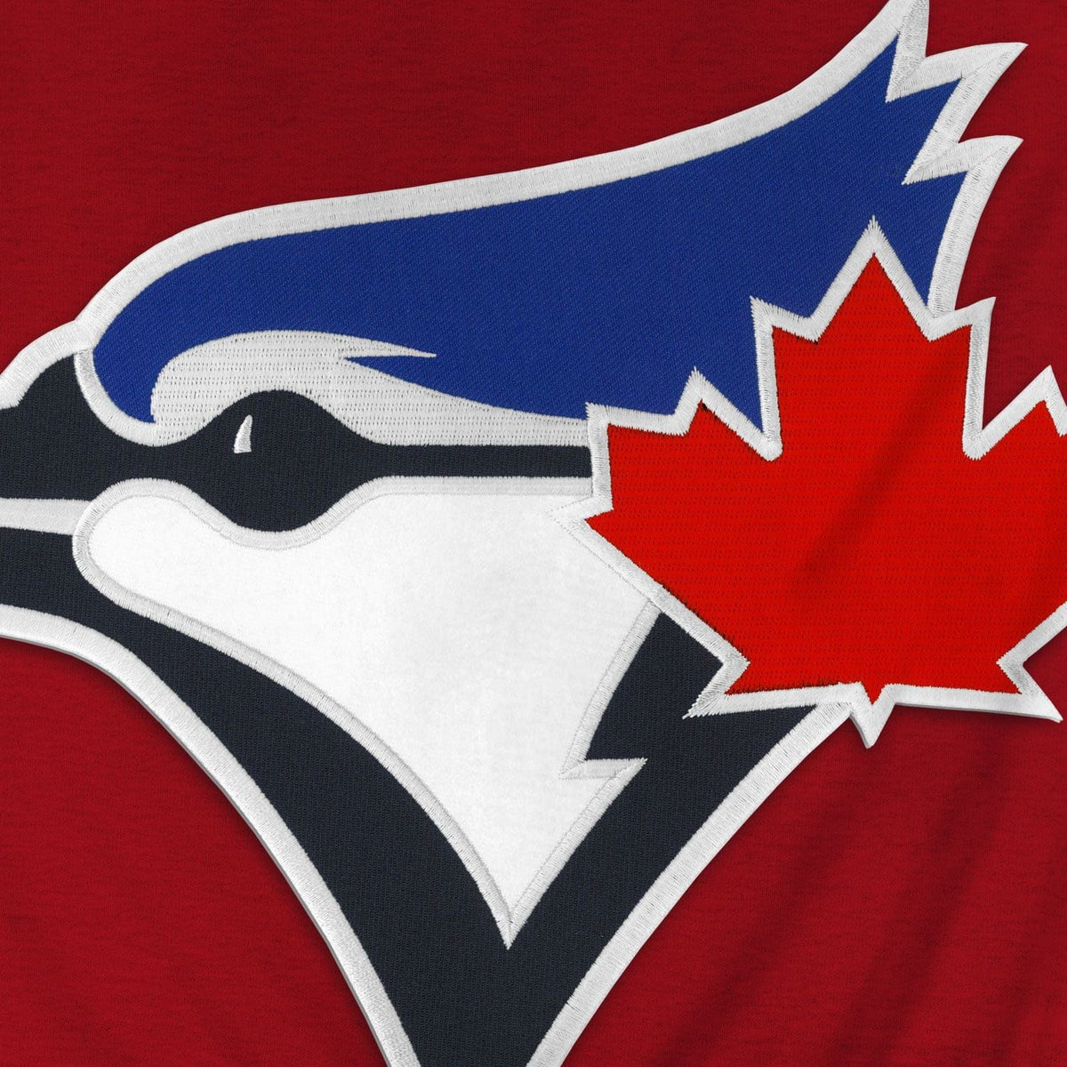 Toronto Blue Jays MLB Bulletin Men Red Express Twill Birdhead Logo Hoodie product image 3, provided for visual reference and