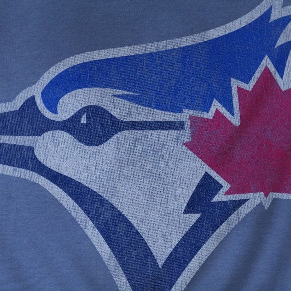 Toronto Blue Jays MLB Bulletin Men Royal Blue Distressed Primary Logo T-Shirt product image 2, provided for visual reference