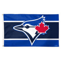 Toronto Blue Jays MLB WinCraft 3'x5' Deluxe Stripe Flag product image 1, provided for visual reference and product detail