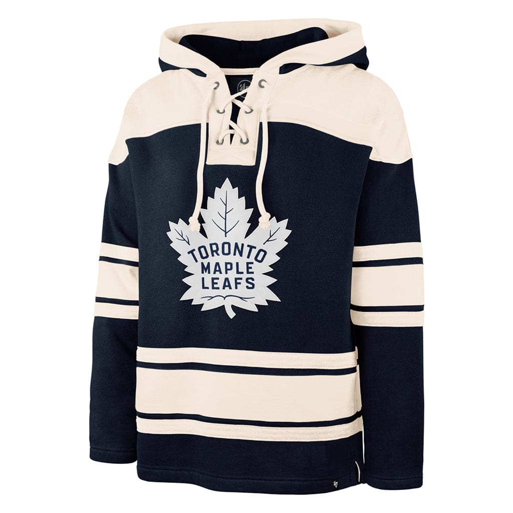 Toronto Maple Leafs NHL 47 Brand Men Navy Heavyweight Lacer Hoodie product image 1, provided for visual reference and