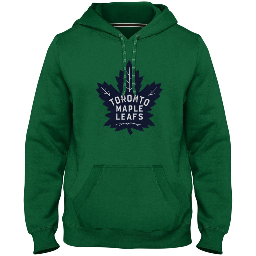 Toronto Maple Leafs NHL Bulletin Men Green Express Twill Blue Logo Hoodie product image 1, provided for visual reference and