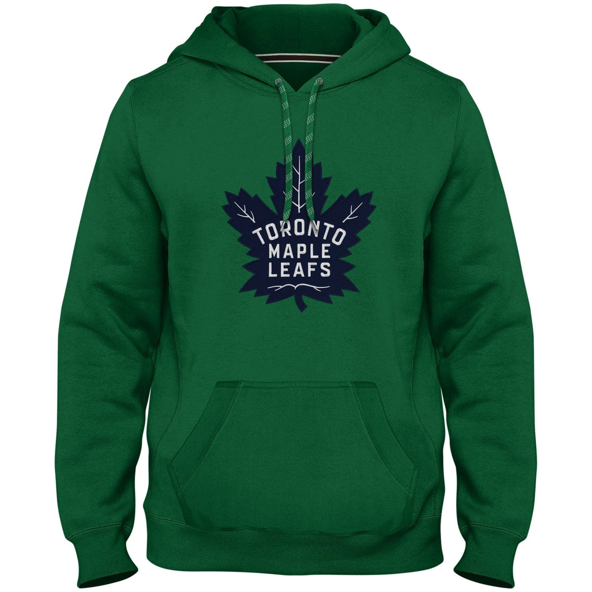Toronto Maple Leafs NHL Bulletin Men Green Express Twill Blue Logo Hoodie product image 1, provided for visual reference and