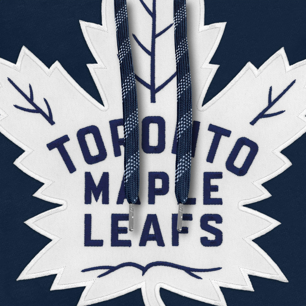 Toronto Maple Leafs NHL Bulletin Men Navy Express Twill White Logo Hoodie product image 2, provided for visual reference and