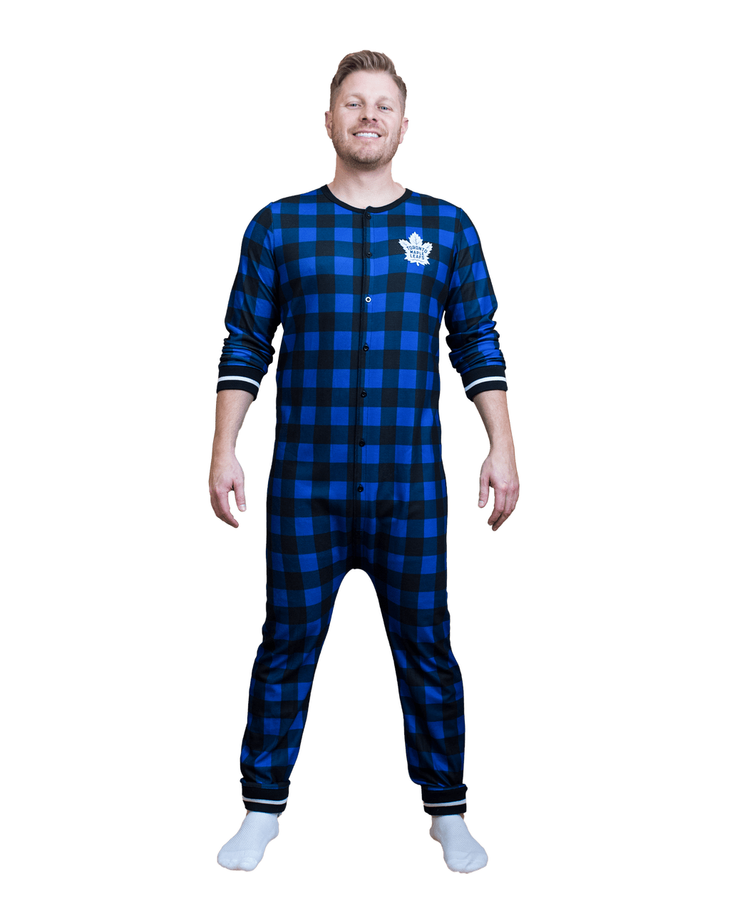 Toronto Maple Leafs NHL Hockey Sockey Unisex Royal Blue Union Suit Onesie product image 1, provided for visual reference and