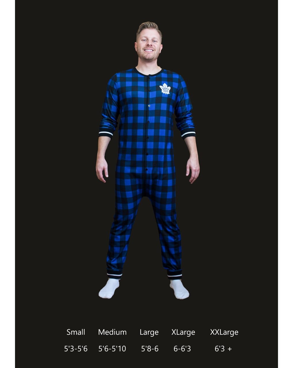 Toronto Maple Leafs NHL Hockey Sockey Unisex Royal Blue Union Suit Onesie product image 3, provided for visual reference and