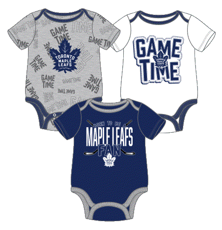 Toronto Maple Leafs NHL Outerstuff Infant Game Time 3 Piece Creeper Set product image 1, provided for visual reference and