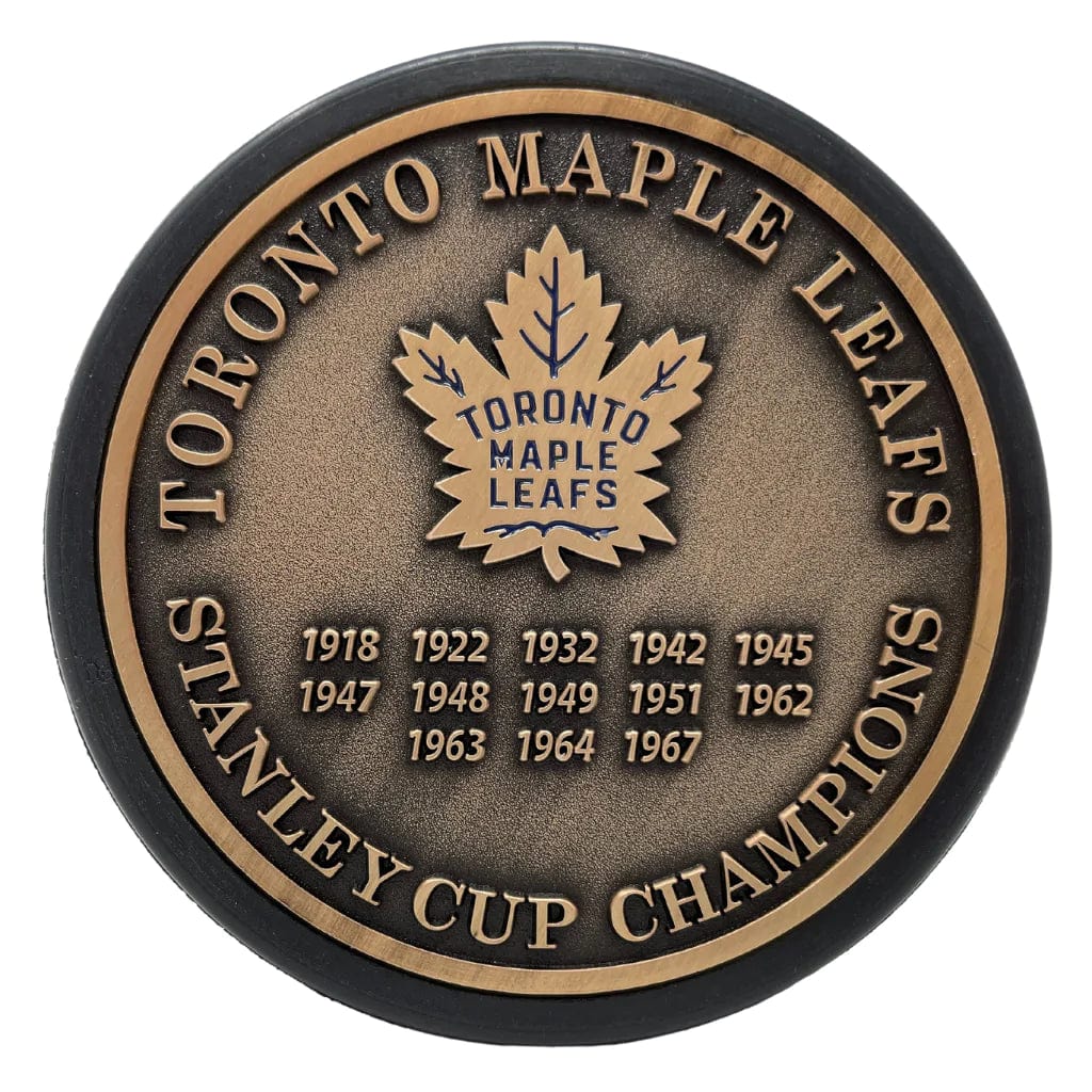Toronto Maple Leafs NHL Stanley Cup Years Medallion Hockey Puck product image 4, provided for visual reference and product