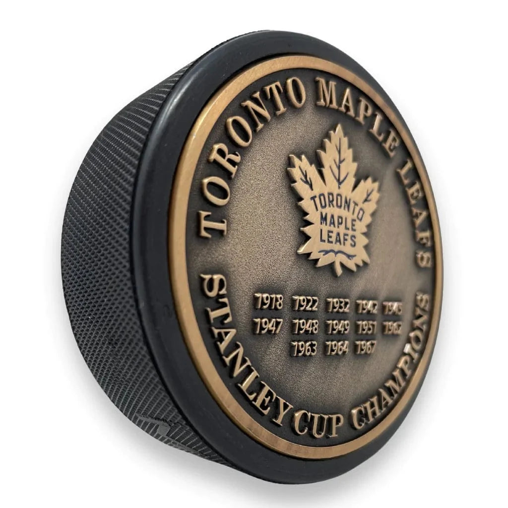 Toronto Maple Leafs NHL Stanley Cup Years Medallion Hockey Puck product image 3, provided for visual reference and product