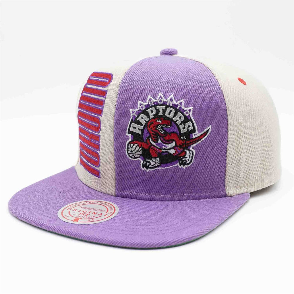 Toronto Raptors NBA Mitchell & Ness Men Off White Pop Panel Snapback product image 1, provided for visual reference and