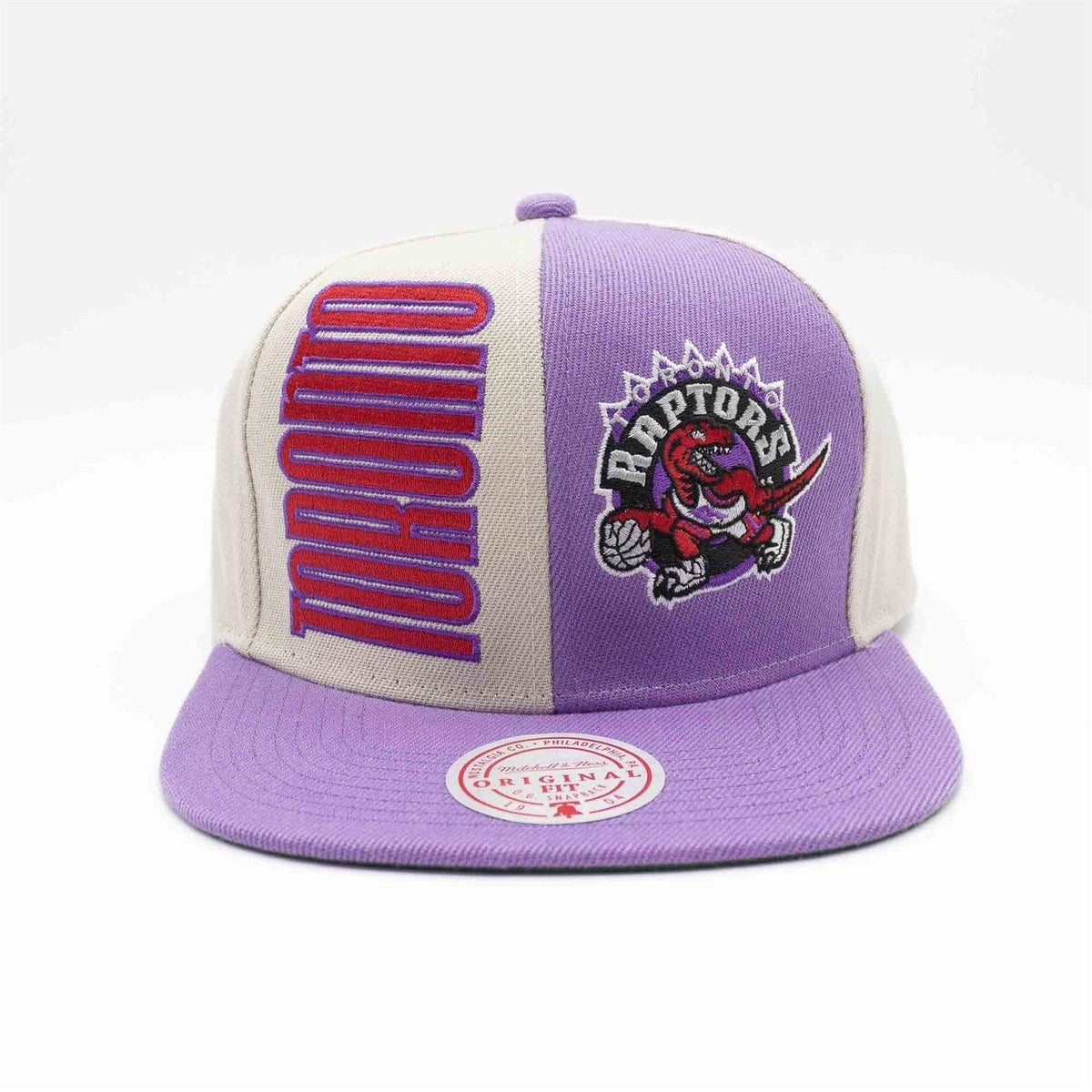 Toronto Raptors NBA Mitchell & Ness Men Off White Pop Panel Snapback product image 3, provided for visual reference and