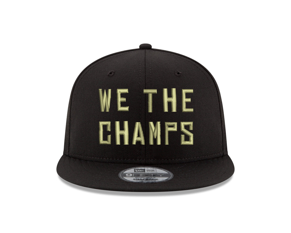 Toronto Raptors NBA New Era Men Black 9Fifty Gold WTC Champions Hat Side Rectangle Patch Snapback product image 3, provided