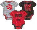 Toronto Raptors NBA Outerstuff Infant Red/Black Game Time 3 Piece Creeper Set product image 1, provided for visual reference