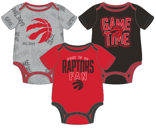 Toronto Raptors NBA Outerstuff Infant Red/Black Game Time 3 Piece Creeper Set product image 1, provided for visual reference