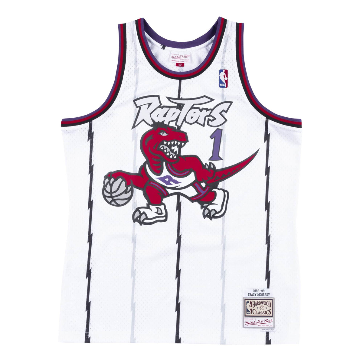 Tracy Mcgrady Toronto Raptors NBA Mitchell & Ness Men White 1998-99 Hardwood Classics Swingman Jersey product image 1,