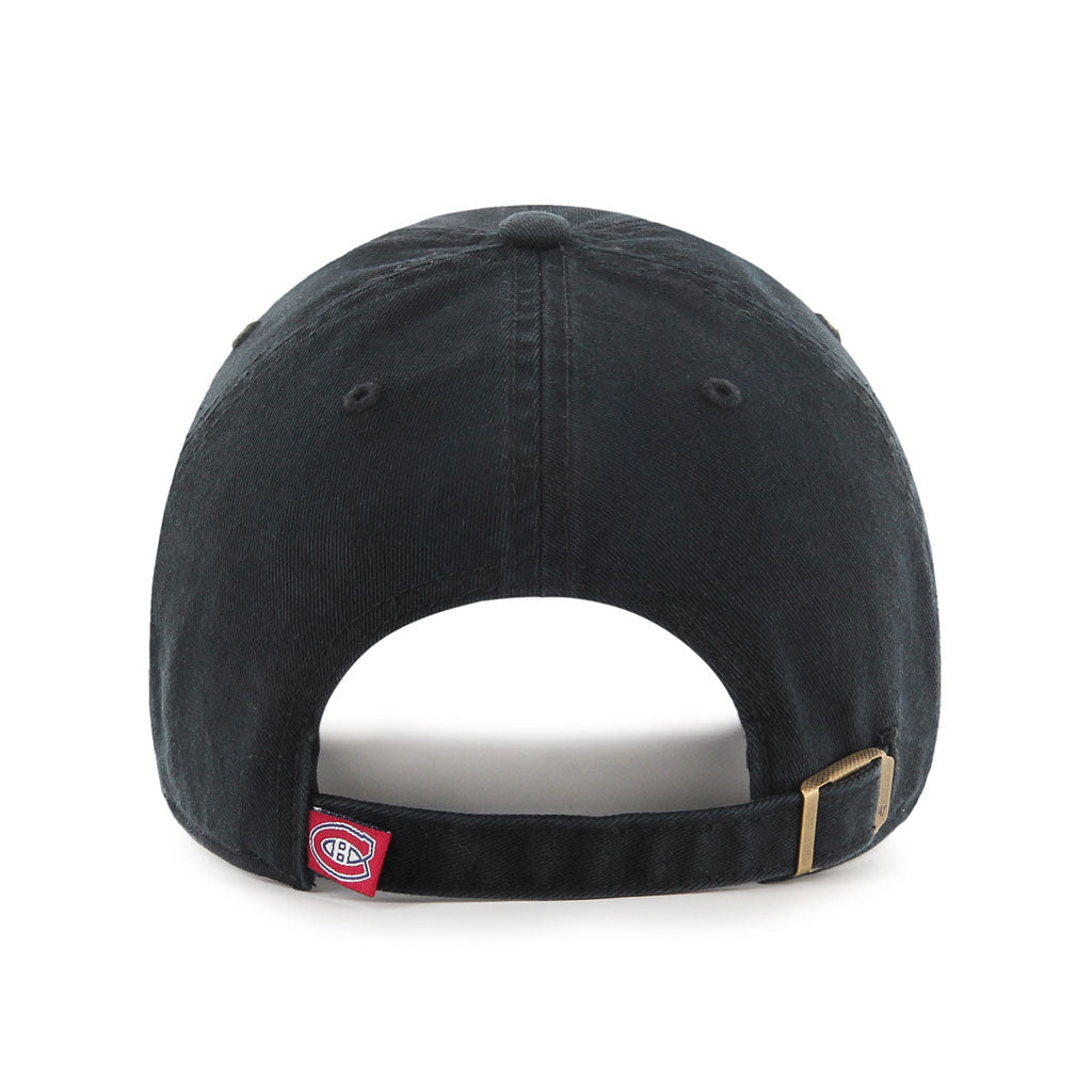 Montreal Canadiens NHL 47 Brand Men Black on Black Clean Up Adjustable Hat product image 2, provided for visual reference
