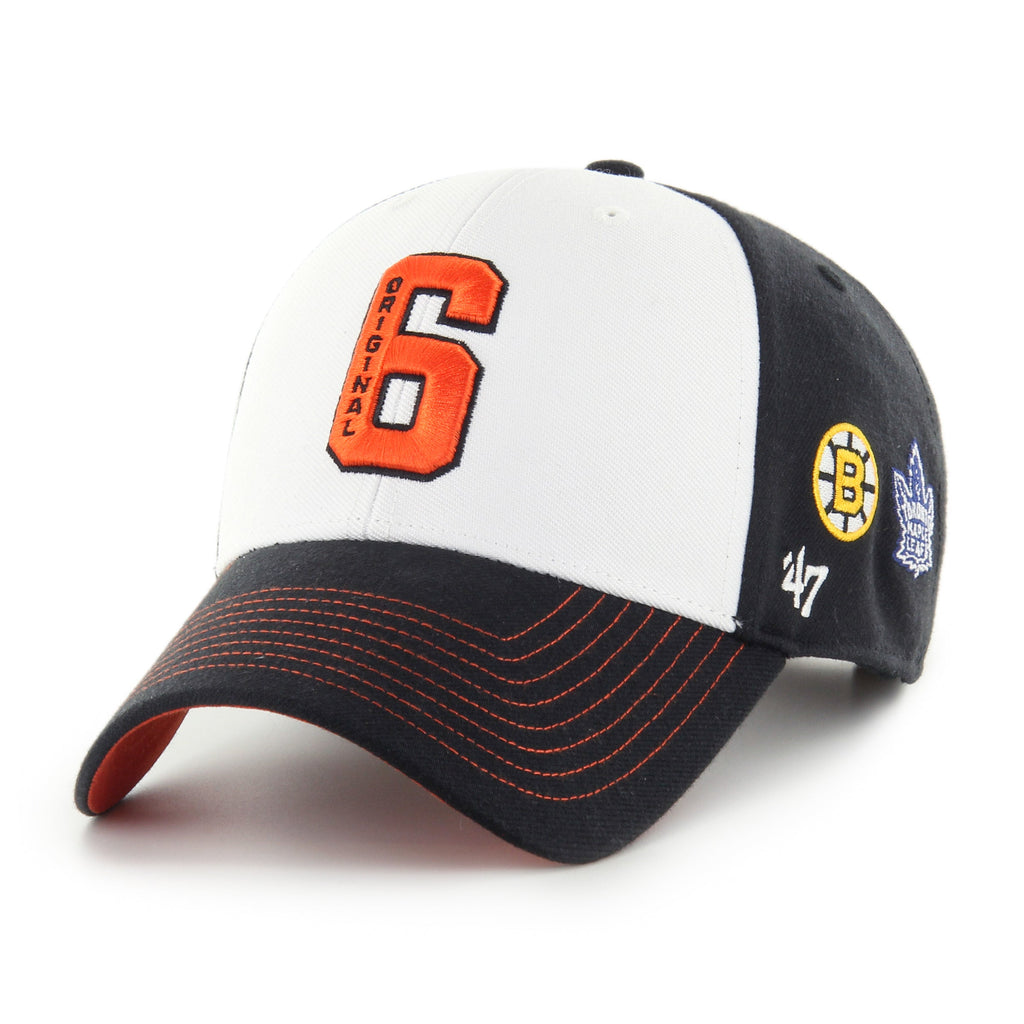 Original Six NHL 47 Brand Men White/Black Scatter MVP Adjustable Hat product image 2, provided for visual reference and