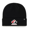 Hockey Canada IIHF 47 Brand Men Black Raised Cuff Knit Beanie product image 1, provided for visual reference and product
