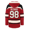 Connor Bedard Chicago Blackhawks NHL 47 Brand Men Red Heavyweight Lacer Hoodie product image 1, provided for visual