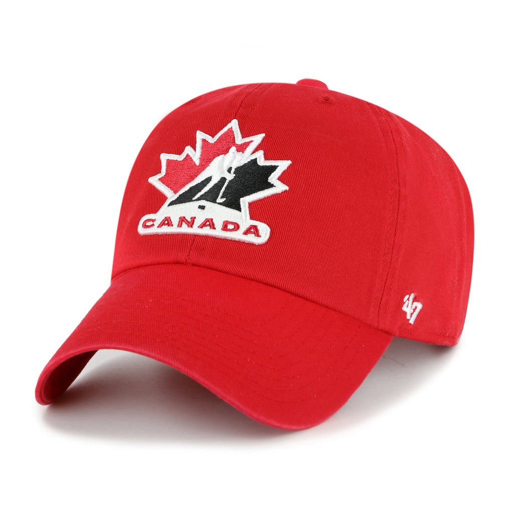 Hockey Canada IIHF 47 Brand Men Red Clean Up Adjustable Hat product image 1, provided for visual reference and product