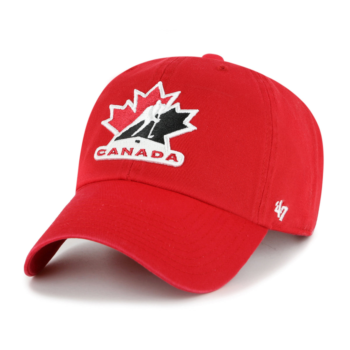 Hockey Canada IIHF 47 Brand Men Red Clean Up Adjustable Hat product image 1, provided for visual reference and product