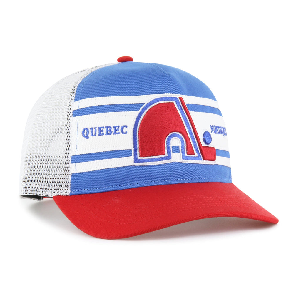 Quebec Nordiques NHL 47 Brand Men Light Blue/Red Super Stripe Hitch Adjustable Hat product image 3, provided for visual