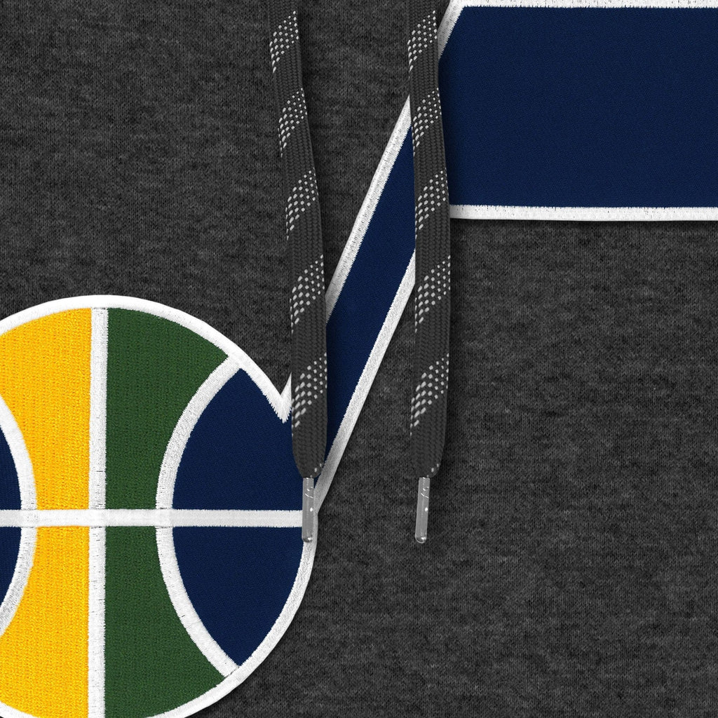 Utah Jazz NBA Bulletin Men Charcoal Express Twill Logo Hoodie product image 3, provided for visual reference and product