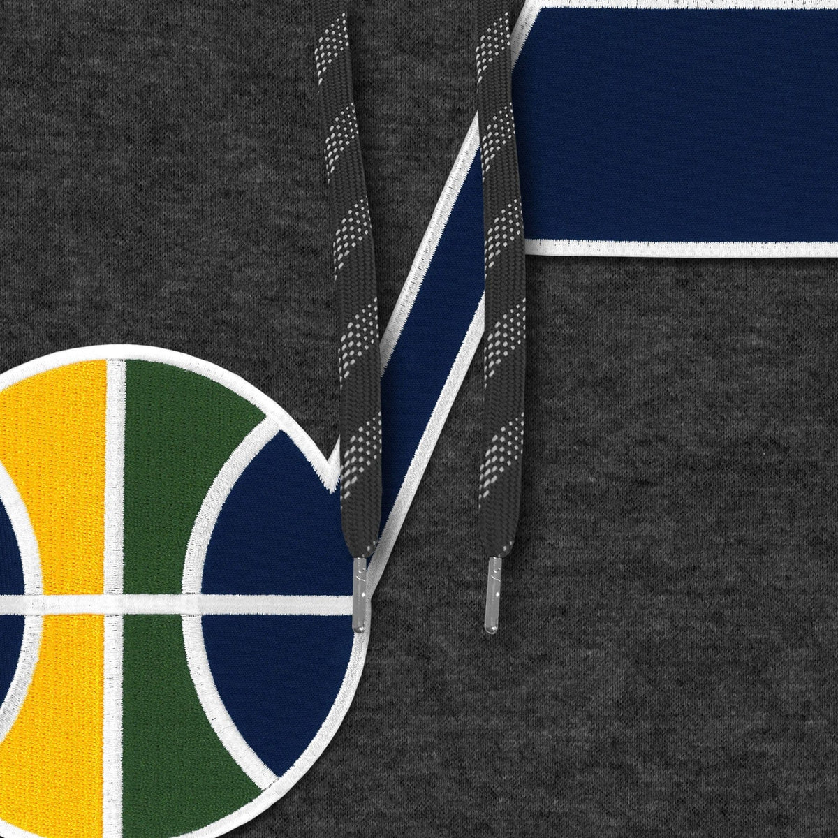Utah Jazz NBA Bulletin Men Charcoal Express Twill Logo Hoodie product image 3, provided for visual reference and product