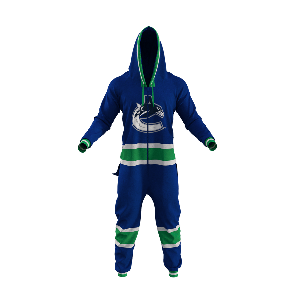 Vancouver Canucks NHL Hockey Sockey Men Royal Blue Team Uniform Onesie product image 1, provided for visual reference and
