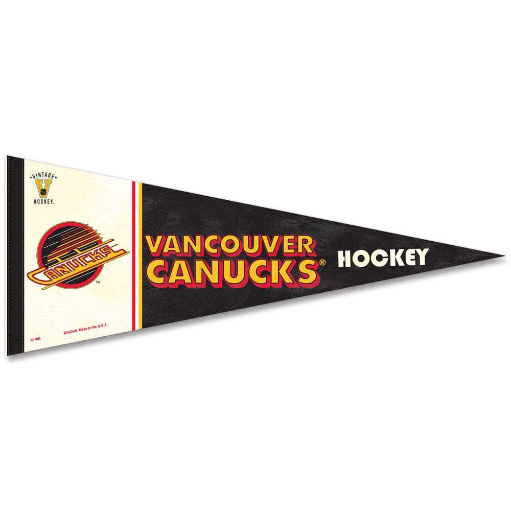 Vancouver Canucks NHL WinCraft 12"x30" Vintage Premium Pennant product image 1, provided for visual reference and product