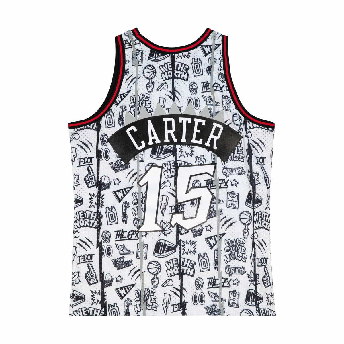 Vince Carter Toronto Raptors NBA Mitchell & Ness Men White 1998-99 Hardwood Classics Doodle Swingman Jersey product image 2,