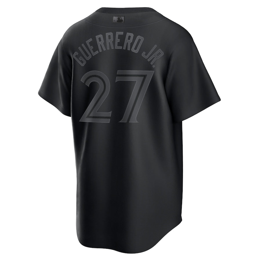 Vladimir Guerrero Jr. Toronto Blue Jays MLB Nike Men Pitch Black Fashion Replica Jersey product image 1, provided for visual