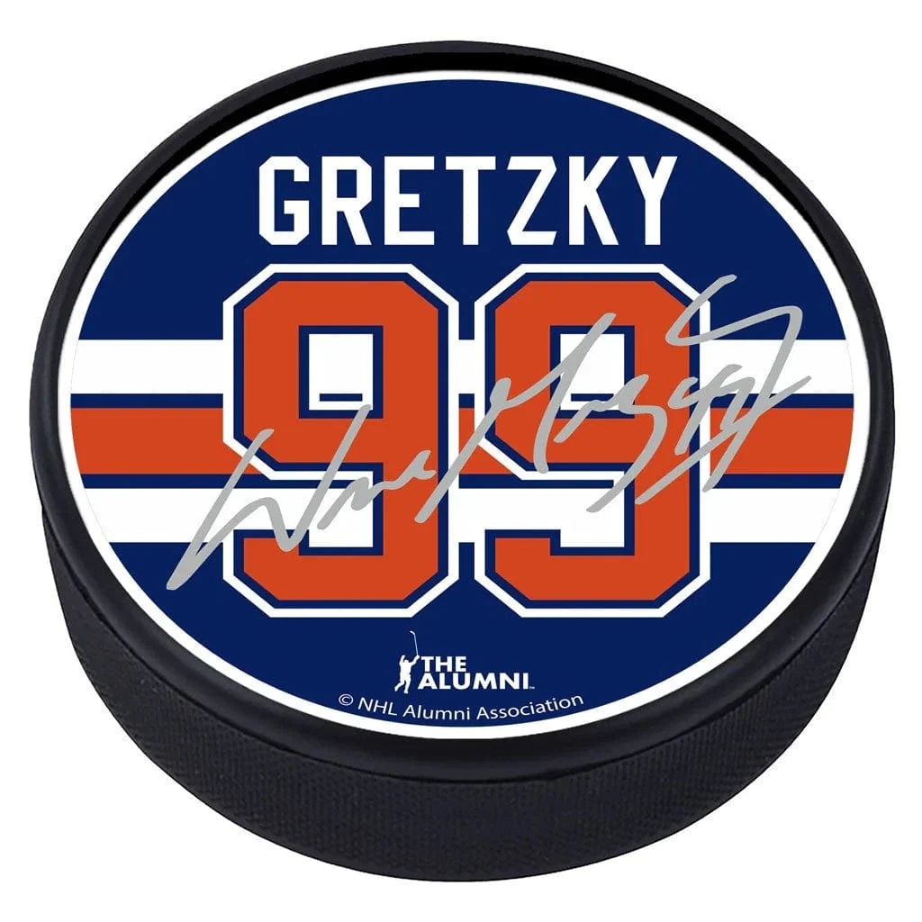 Wayne Gretzky Edmonton Oilers NHL Alumni Replica Signature Souvenir Hockey Puck product image 1, provided for visual