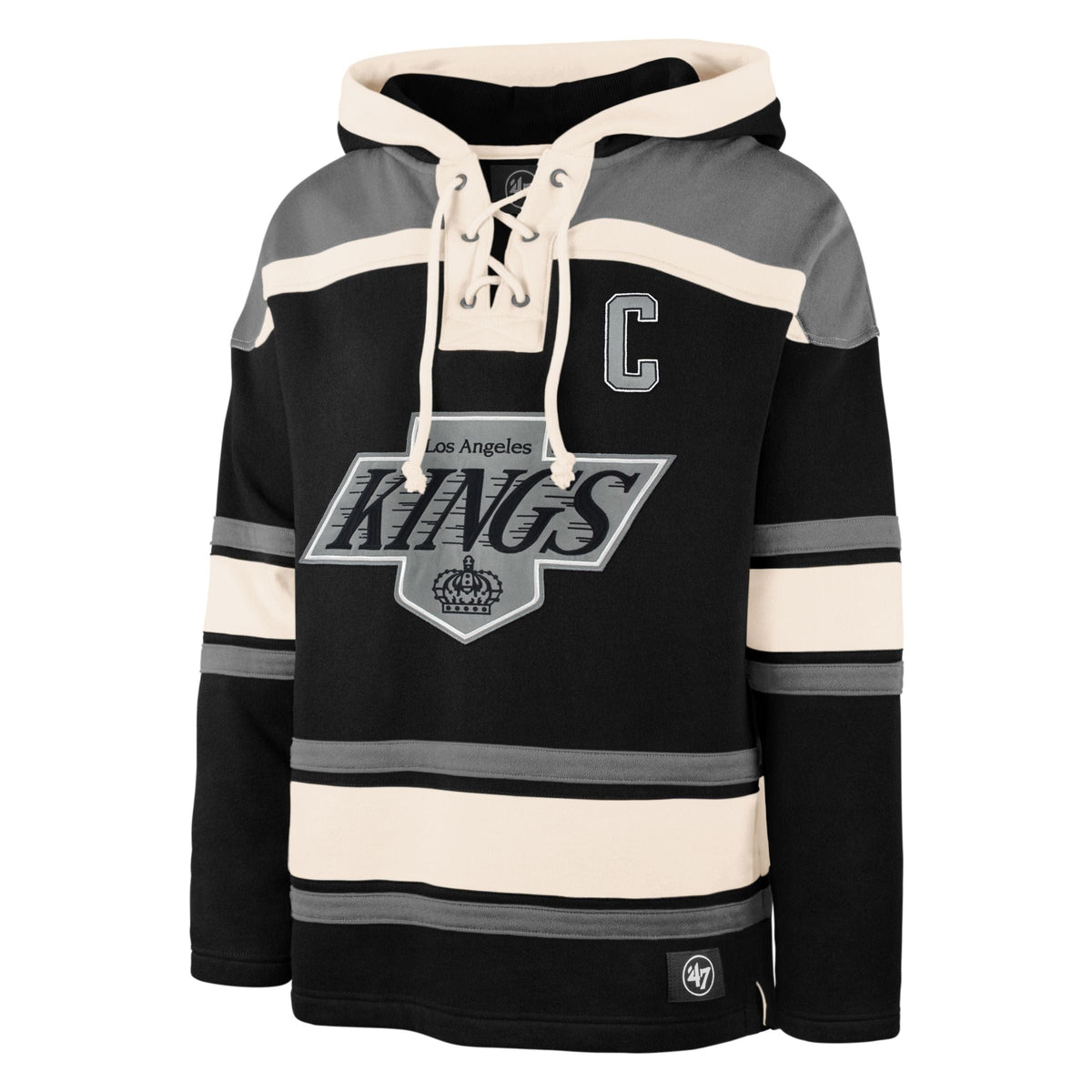 Wayne Gretzky Los Angeles Kings NHL 47 Brand Men Black Heavyweight Lacer Hoodie product image 2, provided for visual
