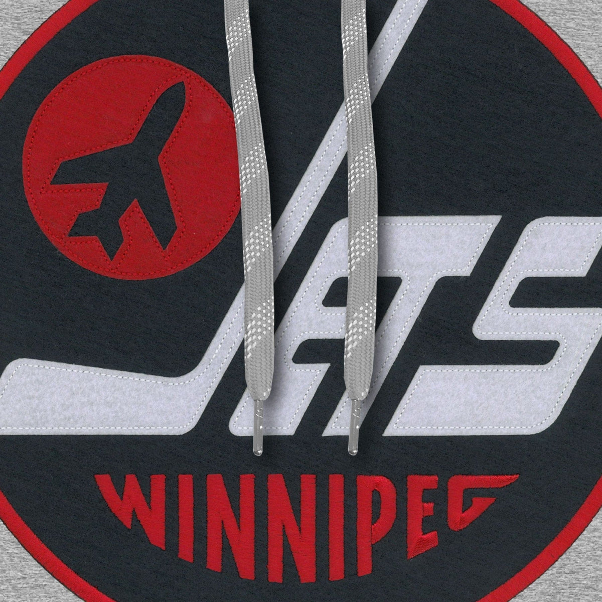 Winnipeg Jets NHL Bulletin Men Athletic Grey Express Twill Logo Hoodie product image 3, provided for visual reference and