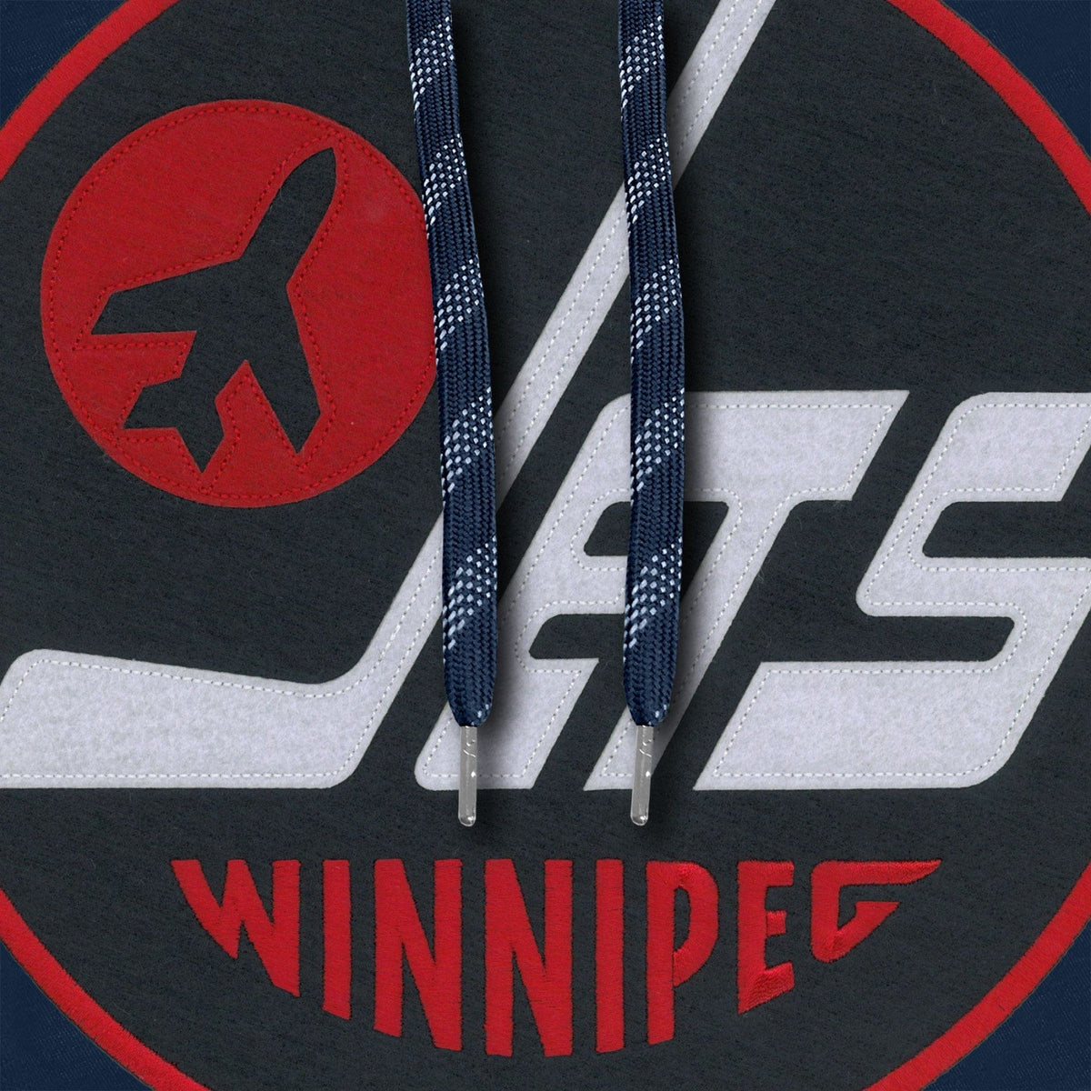 Winnipeg Jets NHL Bulletin Men Navy Express Twill Logo Hoodie product image 3, provided for visual reference and product