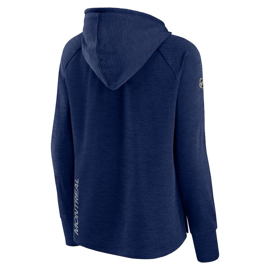 Montreal Canadiens NHL Fanatics Branded Women Navy Geo Fleece Pullover Hoodie product image 2, provided for visual reference