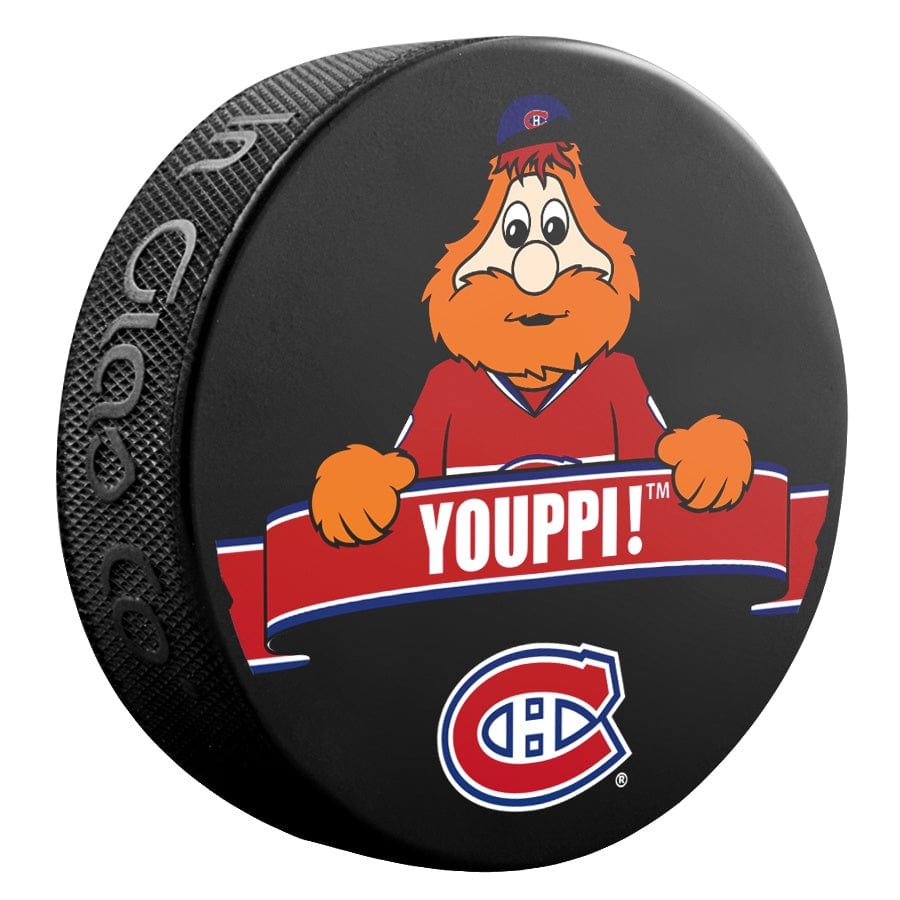 Youppi Montreal Canadiens NHL Inglasco Mascot Souvenir Hockey Puck product image 1, provided for visual reference and